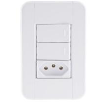 Conj 4x2 2 Interruptor Simp 1 Tomada 2P+T 10A Branco TABLET
