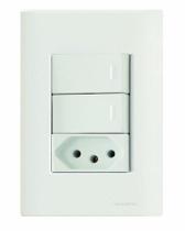 Conj 4X2- 2 interruptores paralelos 10A 250V~+ 1 tomada 2P+T 10A 250V~