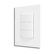 Conj. 4x2 Interruptor Triplo Simples Branco Gloss - Blux
