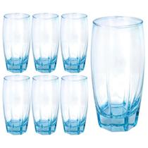 Conj. 6 Copos Luxo 370ml Flórida Vidro Azul Grosso Água Conj. 6 Copos Luxo 370ml Flórida Vidro Azul Grosso Água