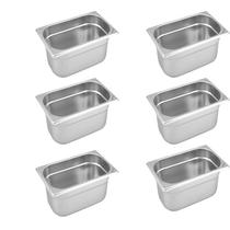 CONJ 6 CUBAS Gastronômicas Em INOX GN 1/4x100 mm 2,7 Litros ZAHAV