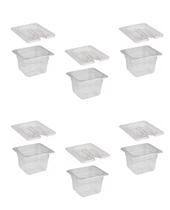 CONJ 6 CUBAS Gastronômicas Em POLICARBONATO GN 1/6X100 mm 1,5 Litros + 6 TAMPAS Em POLI 1/6 Com ABERTURA Para COLHER CAMBRO CONJ 6 CUBAS Gastronômicas Em POLICARBONATO GN 1/6X100 mm 1,5 Litros + 6 TAMPAS Em POLI 1/6 Com ABERTURA Para COLHER CAMBRO