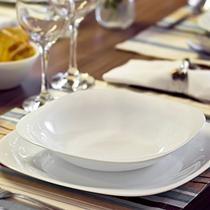 Conj 6 Prato Fundo Branco 21CM para Massas Caldos Sopa Duralex