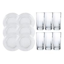 Conj 6 Pratos Astral Sopa Fundos 6 Copos Bali Transparente Conj 6 Pratos Astral Sopa Fundos 6 Copos Bali Transparente