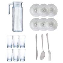 Conj 6 Pratos Estrela 6 Copos Bali TP 1 Jarra Suiça 18 Talheres Conj 6 Pratos Estrela 6 Copos Bali TP 1 Jarra Suiça 18 Talheres