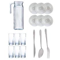 Conj 6 Pratos Estrela 6 Copos Bali TP 1 Jarra Suiça 36 Talheres Conj 6 Pratos Estrela 6 Copos Bali TP 1 Jarra Suiça 36 Talheres