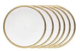 Conj. 6 Pratos Sobremesa Porcelana Dourado Paddy 19cm Wolff