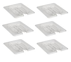 CONJ 6 TAMPAS 1/6 Em POLICARBONATO COM Abertura Para Colher CAMBRO