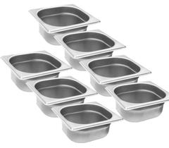CONJ 7 CUBAS Gastronômicas Em INOX GN 1/6x65 mm 1 Litros Sem TAMPA ZAHAV