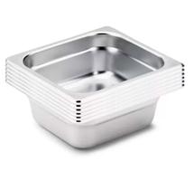 CONJ 8 CUBAS Gastronômicas Em INOX GN 1/6x65 mm 1 Litro Sem TAMPA SB