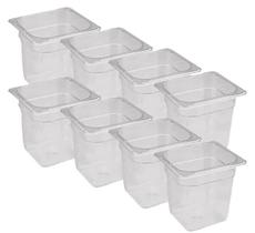 CONJ 8 CUBAS Gastronômicas Em POLICARBONATO GN 1/6X150 mm 2,2 Litros Sem TAMPA CAMBRO
