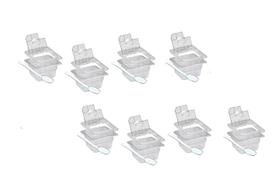 CONJ 8 CUBAS Gastronômicas POLI 1/6X100mm 1,5L + 8 TAMPAS FLIP DOBRADIÇA e ABERTURA CAMBRO + 8 COLHERES 21 cm SB