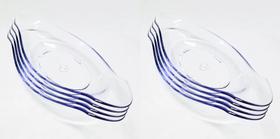 CONJ 8 TAÇAS/TRAVESSAS Para Banana Split, Sorvete, Açaí, 27X10,3x3 cm PLUS 250 ml Transparente ACRÍLICO San SB
