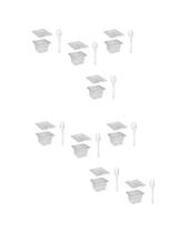 CONJ 9 CUBAS Gastronômicas Em POLICARBONATO GN 1/6X100 mm 1,5 Litros + 9 TAMPAS 1/6 Em POLI Com ABERTURA CAMBRO + 9 COLHERES 21 cm SB