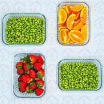 Conj 9 Pote Hemértico Canelado 640ML Vidro Forte Forno Freezer Conj 9 Pote Hemértico Canelado 640ML Vidro Forte Forno Freezer