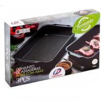 CONJ ASSADEIRAS RETANGULARES ALTAS C/ ABAS 03 PÇS - FORNERIE AA - Marcolar