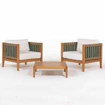 Conj Aurora 02 Poltronas Com Braço Mesa Lateral/Centro - 78447