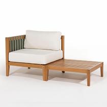 Conj Aurora Poltrona Canto Areia com Mesa Lateral - 78457