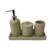 Conj banheiro 1092803 4pcs creme poliresina hub-me