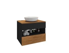 Conj Banheiro Gabinete Bali Preto Fosco Naturalle 2076114 Bechara