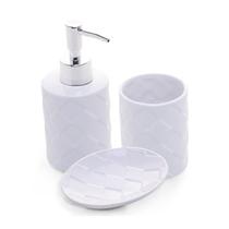 Conj Banheiro Toulon 3pcs Ceramica Lyor Design - Branco
