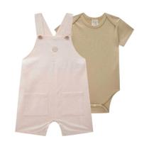Conj.Bebê Menino Body e Jardineira Linho c/Elastano LucBoo Conj.Bebê Menino Body e Jardineira Linho c/Elastano LucBoo