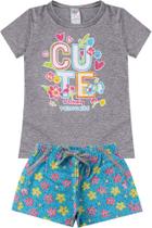 Conj. Blusa "Cute" e Shortinho Floral e Cotton - Kappes