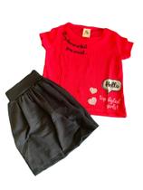 Conj blusa e saia short