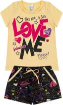 Conj. Blusa Love e Shortinho Corações de Cotton - Kappes