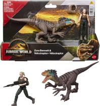 Conj. Boneco Articulado Jurassic World Rebirth Zora Bennett Velociraptor