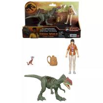Conj. Boneco Articulado Jurassic World Teoria do Caos Yasmina Monolofosarurus