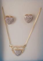 Conj brinco e gargantilha de coração Conj brinco e gargantilha de coração