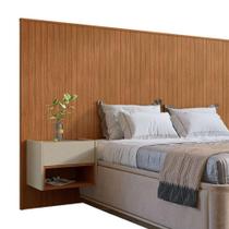 Conj. Cabeceira Florença Casal/Queen Cedro/Linho Casa D Moveis Conj. Cabeceira Florença Casal/Queen Cedro/Linho Casa D Moveis