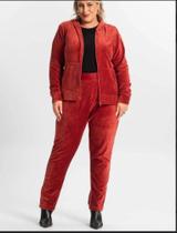 CONJ. CALÇA E Jaqueta Plus Size Com Capuz Secret Glam