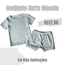 Conj. Camisa/Short Mescla Curto Canelado Liso Masc/Fem 100% Algodao Conj. Camisa/Short Mescla Curto Canelado Liso Masc/Fem 100% Algodao