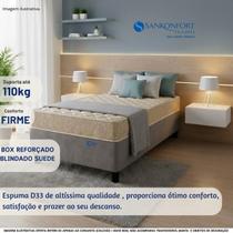 Conj.Colchão Sankonfort Toulon D33 + Base Box 88x188x57 Tecido e Cor:Suede Cinza Conj.Colchão Sankonfort Toulon D33 + Base Box 88x188x57 Tecido e Cor:Suede Cinza