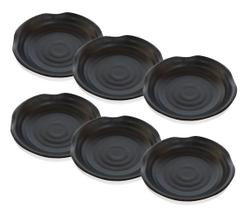 CONJ COM 6 Molheira Porta Shoyu REDONDA BLACK 10 cm MELAMINA Preta CONJ COM 6 Molheira Porta Shoyu REDONDA BLACK 10 cm MELAMINA Preta