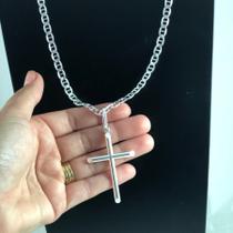 Conj. Cordão Pulseira Cruz Prata 925 Latinha 60cm 20cm Conj. Cordão Pulseira Cruz Prata 925 Latinha 60cm 20cm