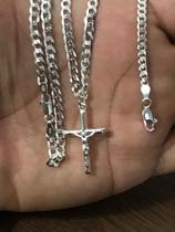 Conj. Corrente C/ Ping. Crucifixo 60cm E Pulseria Prata 925
