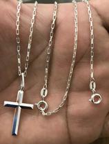 Conj. Corrente Ping E Pulseira Bloco Prata Legítima 925