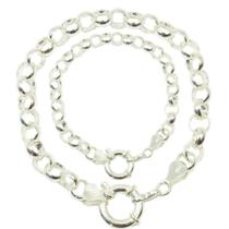 Conj. Corrente Pulseira Elo Portugues Grossa 45 cm Prata 925 Conj. Corrente Pulseira Elo Portugues Grossa 45 cm Prata 925