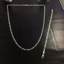 Conj. Corrente/Pulseira Prata Maciça 925 Masculina 60cm 20cm