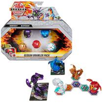 Conj. de 5 Bakugan Geogan Brawlers c/ Mutasect Excl. e Viperagon + 3 Fig. de Ação Colecion.