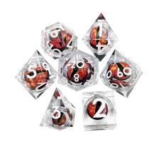 Conj. de 7 dados - Olhos de Dragão que Movimentam - Translúcido - RPG