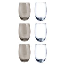Conj de Copos Vidro 3-Cinza 3-Transp 450ml California Conj de Copos Vidro 3-Cinza 3-Transp 450ml California