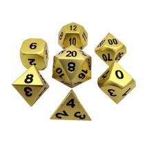Conj. de dados Metálicos Dourado Fosco - RPG Conj. de dados Metálicos Dourado Fosco - RPG