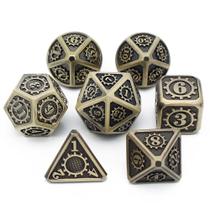 Conj. de dados Metálicos Ouro Envelhecido - RPG Conj. de dados Metálicos Ouro Envelhecido - RPG
