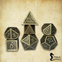 Conj. de dados Metálicos Ouro Velho - RPG