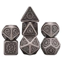 Conj. de dados Metálicos Prata Envelhecida - RPG