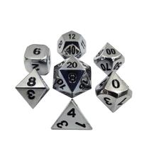 Conj. de dados Metálicos Prata - RPG Conj. de dados Metálicos Prata - RPG